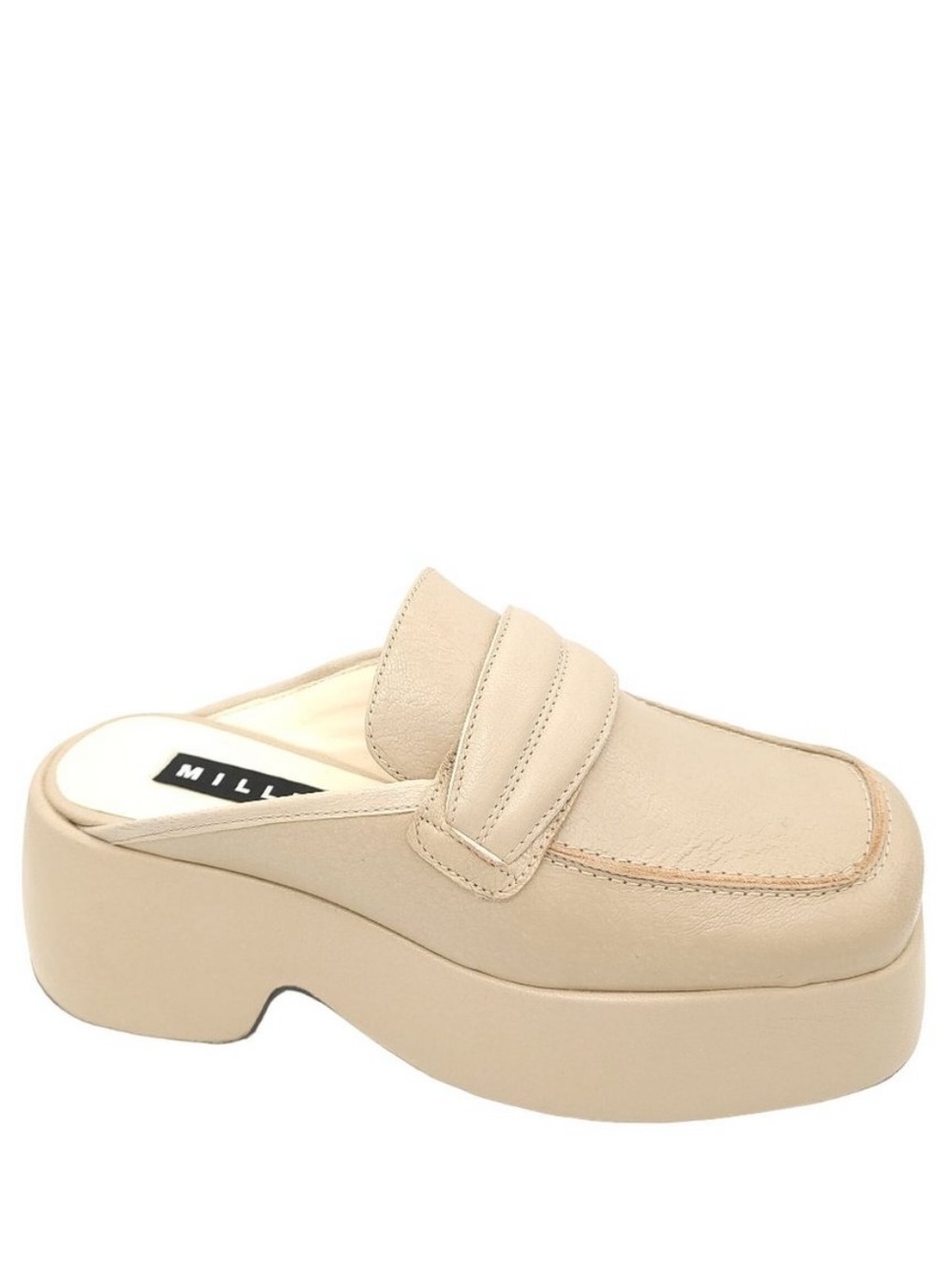 Simon Miller Hustler Platform Loafer Mule Womens 9 Beige Leather Retail $590